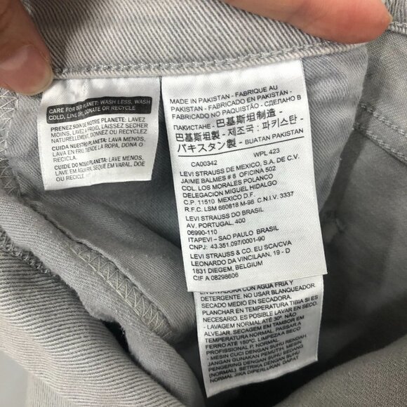 LEVI'S LINE 8 White Tab Light Grey Slim Straight Denim Jeans Sz 33 /32‎ - Picture 11 of 12